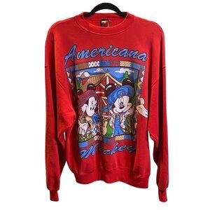 Mickey Unlimited Americana Vintage Sweatshirt Flaw XL